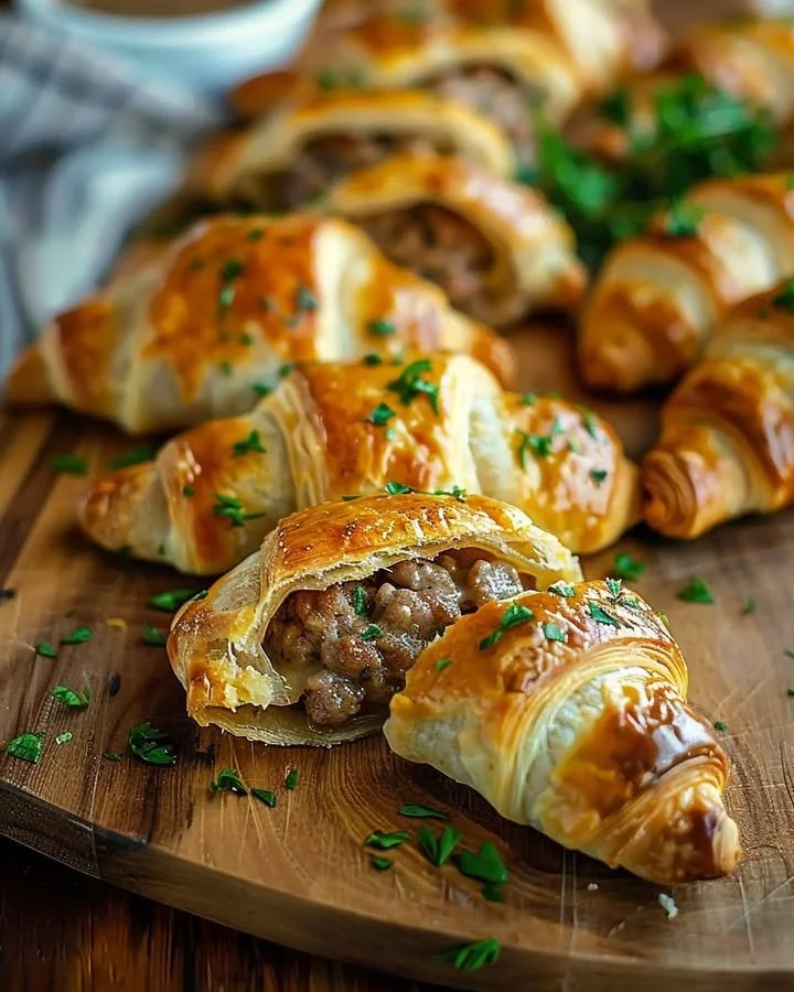 Delicious Sausage Cream Cheese Crescents appetizer on a platter