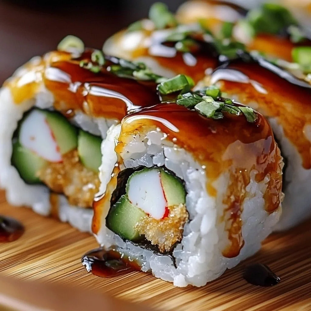 Delicious Shrimp Tempura Roll served with dipping sauce