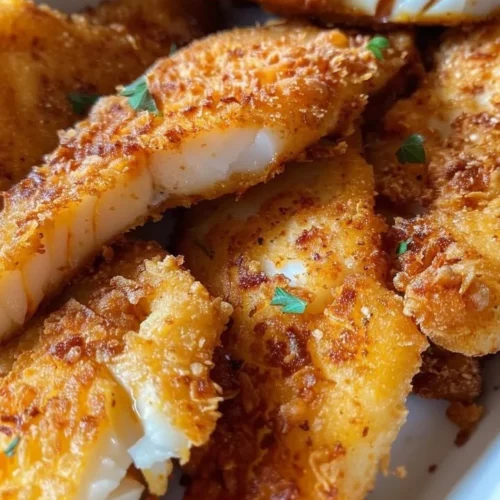 Spicy beer-battered crispy fried fish served with lemon wedges.