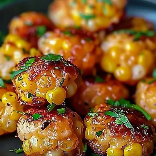 Delicious spicy Mexican corn bites served on a platter.