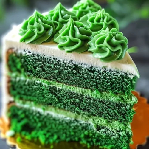 St. Patrick’s Day Green Velvet Cake with cream cheese frosting
