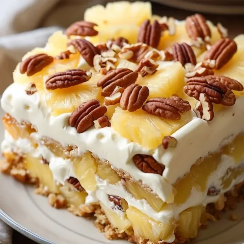 Tropical Pineapple Dream Cake with fresh pineapple and creamy frosting