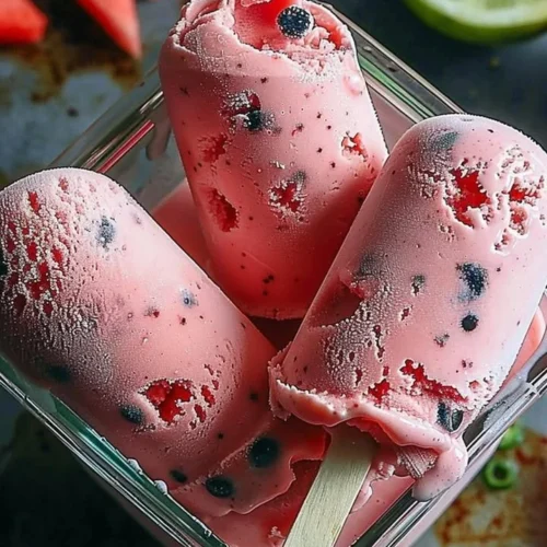 Delicious bowl of homemade watermelon ice cream with fresh fruit garnishing